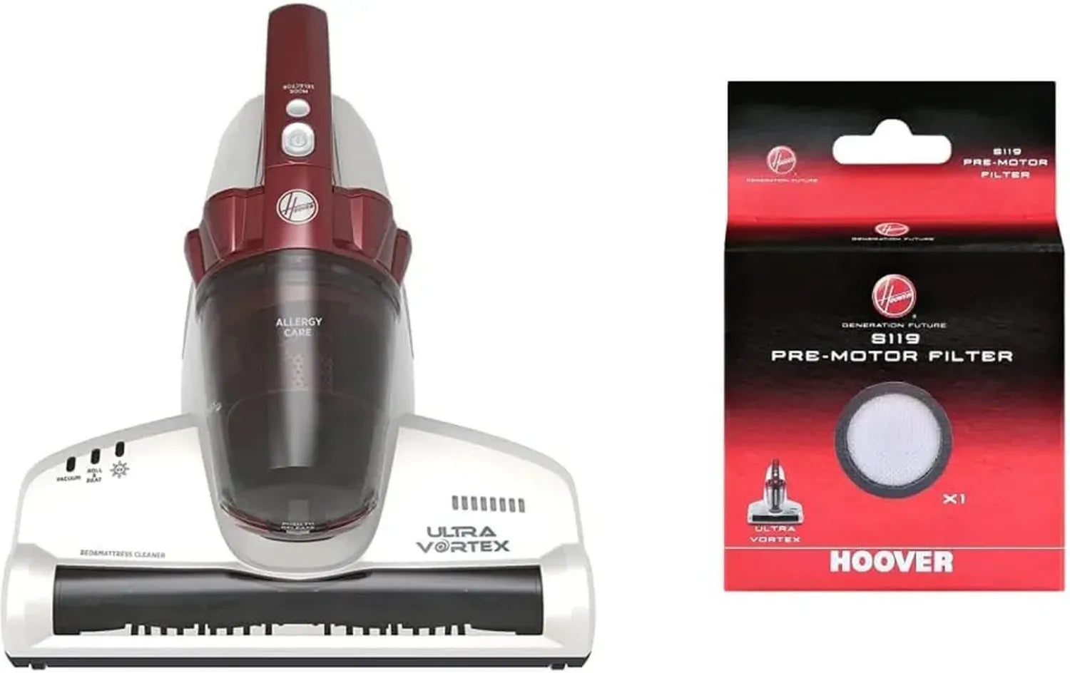 Aspirapolvere Hoover Ultra Vortex per Materassi, 3 Modalità, Multicolore con Filtro Pre-Motore Extra