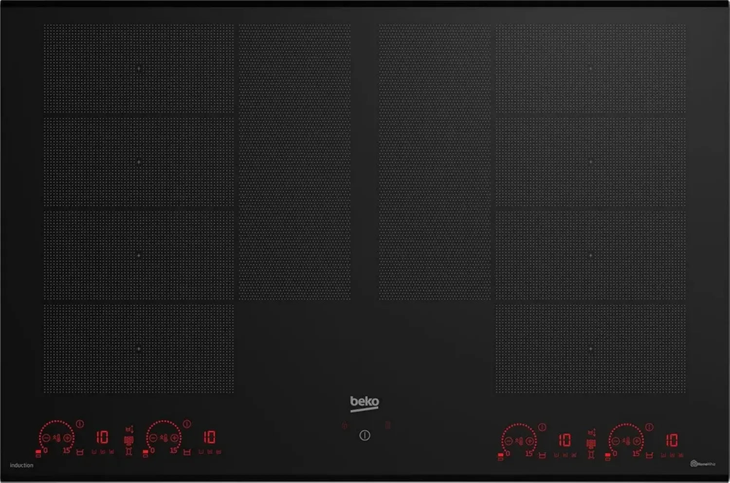 Beko Piano Cottura Induzione 80 cm, 8 Zone, Nero