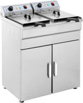 Friggitrice Elettrica Professionale con Mobile e Doppio Serbatoio 16L, 6000W