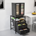 Mensola Mini Frigorifero con Cassetti 3 Ripiani, 55x55x75 cm, Mobiletto Salvaspazio per Cucina e Ufficio