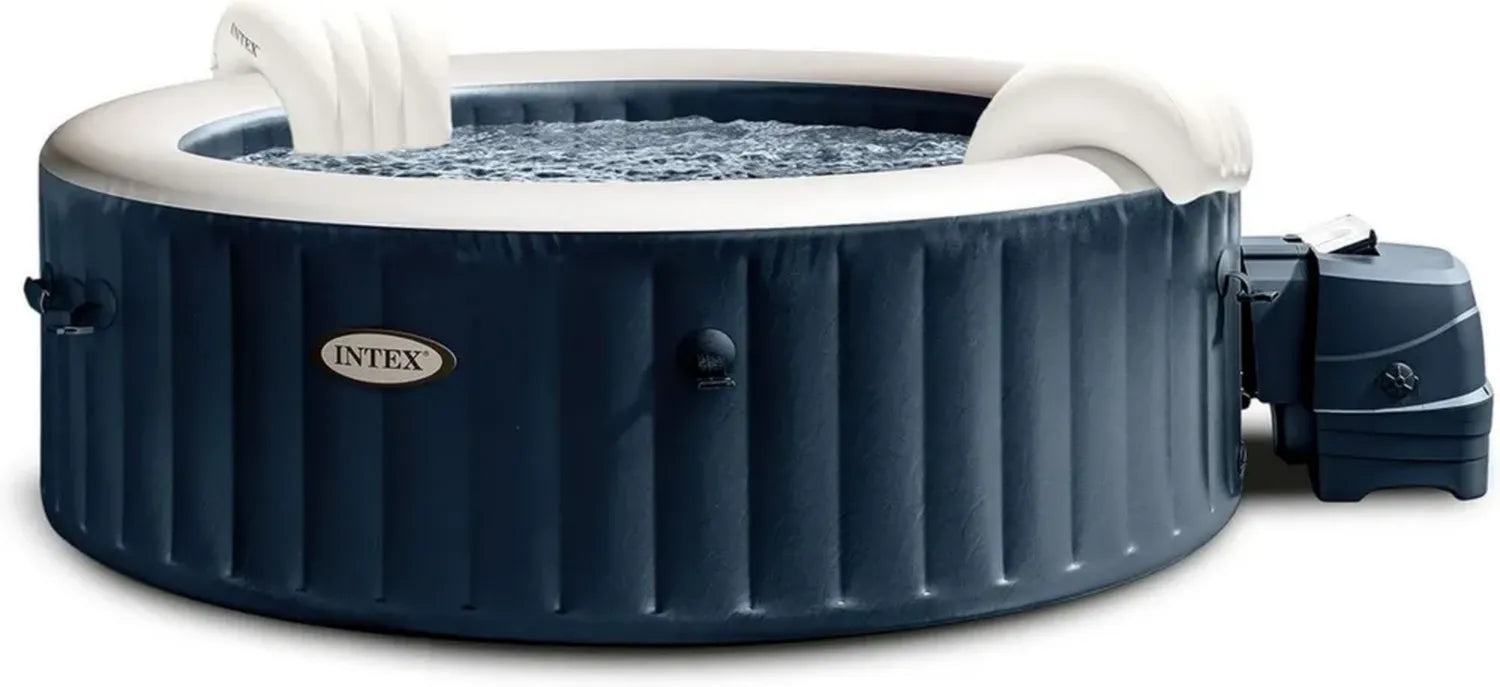 Intex PureSpa Vasca Idromassaggio Gonfiabile 6 Posti con Bubble Massage e Riscaldatore, 170 Getti, Blu Navy