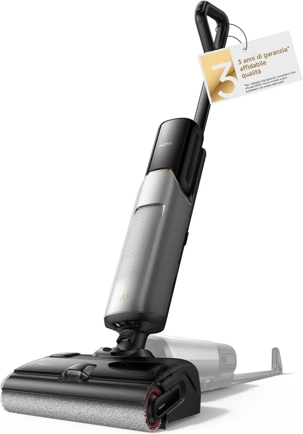 Aspirapolvere Lavapavimenti Senza Fili Mova X4 Plus, 20000Pa, Auto-pulente, Anti-Groviglio, Base con Stazione a LED, Detergente Automatico