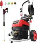Idropulitrice Elettrica 2800 PSI con Serbatoio Schiuma e 5 Ugelli