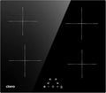 Piano cottura a induzione 4 zone 6000W con controllo touch, timer e blocco bambini in vetroceramica nera