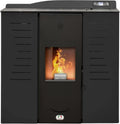 Stufa a Pellet Idro 20KW 5 Stelle con WiFi, Efficienza 89%, Autonomia 16 Ore, Nera