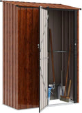 Ripostiglio da Giardino in Metallo Marrone 140,5x74x200 cm, Resistente alle Intemperie