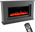Caminetto Elettrico da Terra RHEA con LED Multicolore e Telecomando, Grigio