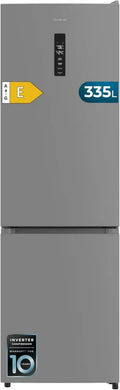 Cecotec Frigorifero Combinato 335L No Frost con Compressore Inverter e Controllo Umidità, 195,3 cm Altezza, Basso Consumo, Grigio