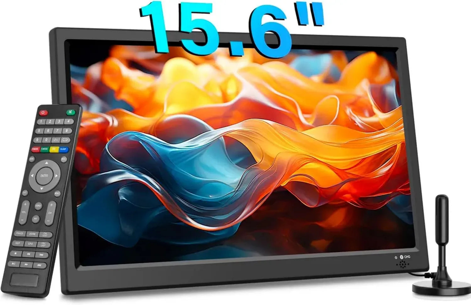 TV Portatile 15,6'' DVB-T2 con HDMI/USB, Alimentazione AC/DC 12V