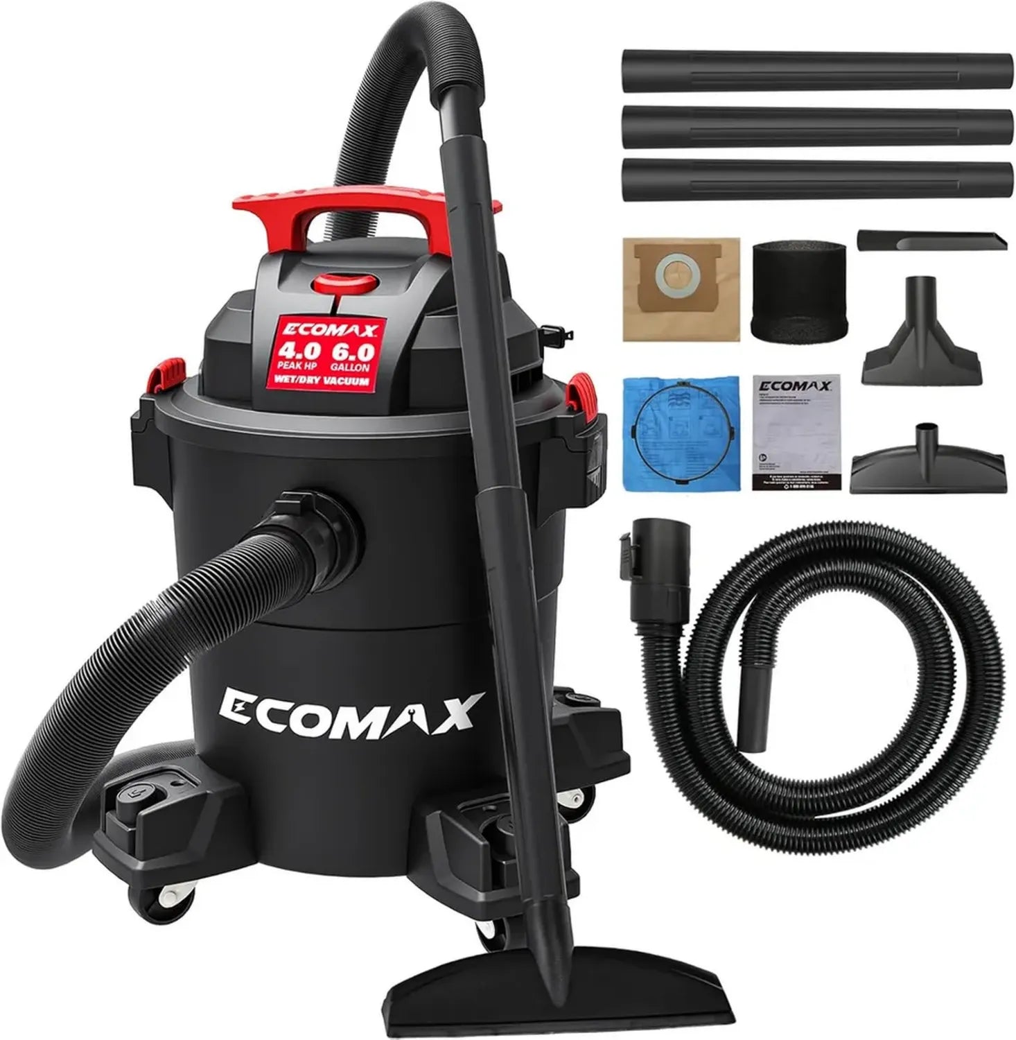 Aspirapolvere ECOMAX 3 in 1 6 Galloni 4 HP per Auto e Casa