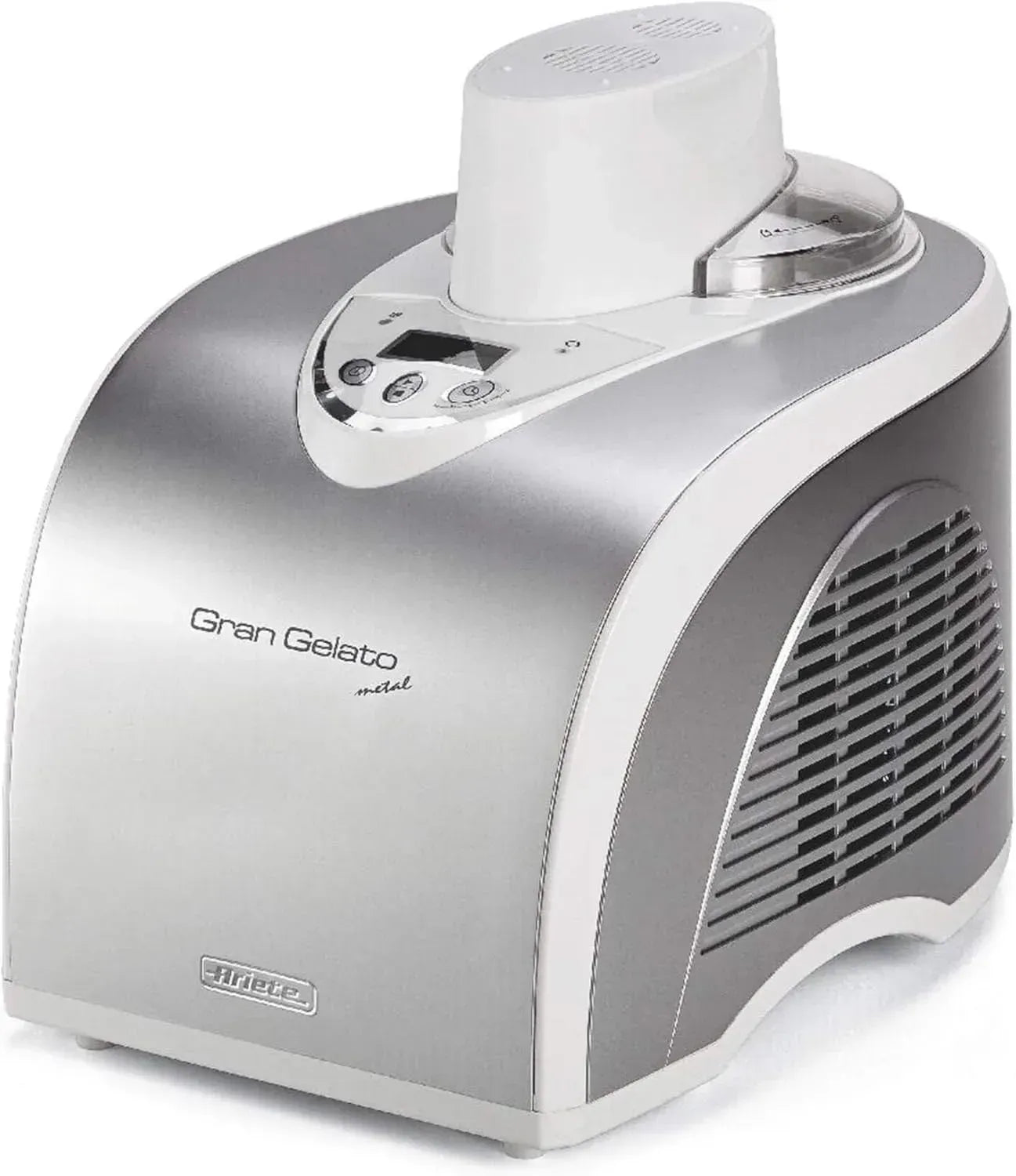 Gelatiera Ariete 693 - Macchina per Gelato con Compressore, 1L, Display LCD, Argento