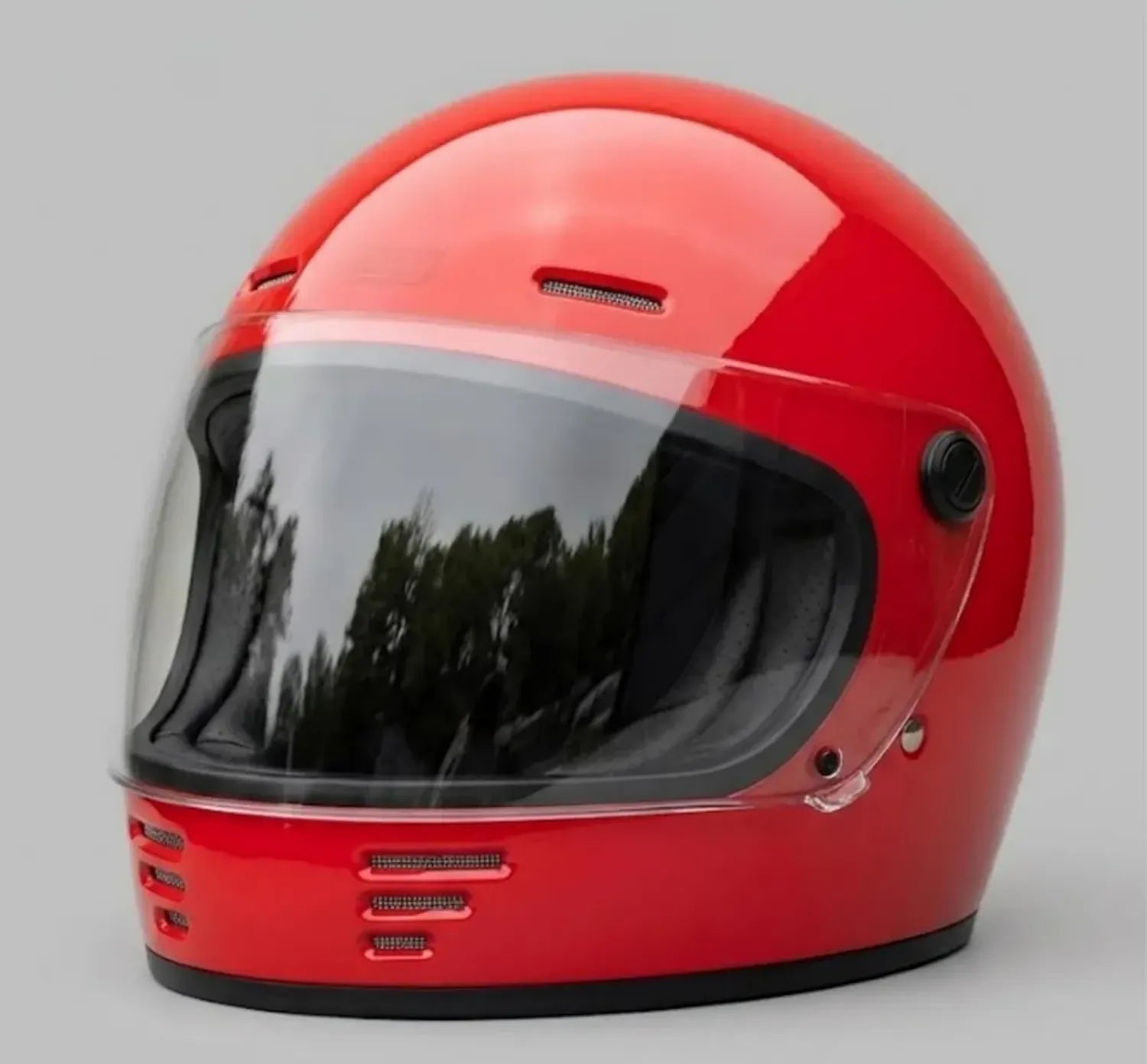 Casco Integrale Vintage Rosso Lucido Origine Omega M