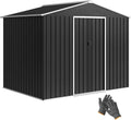 Outsunny Capanno Giardino in Acciaio con Prese d'Aria e Doppia Porta Scorrevole, 3.6m², Grigio Scuro