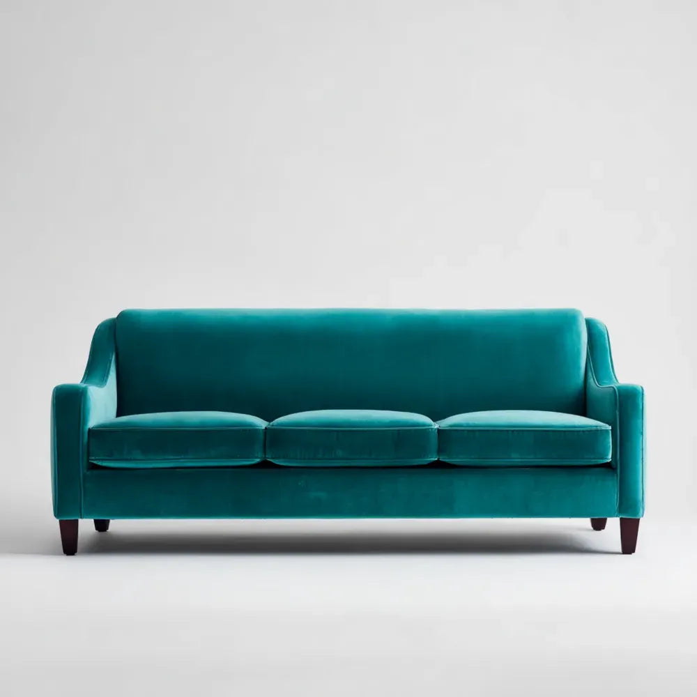 Velvet Sofa Set 210x85x85 cm – Teal – Classic Design