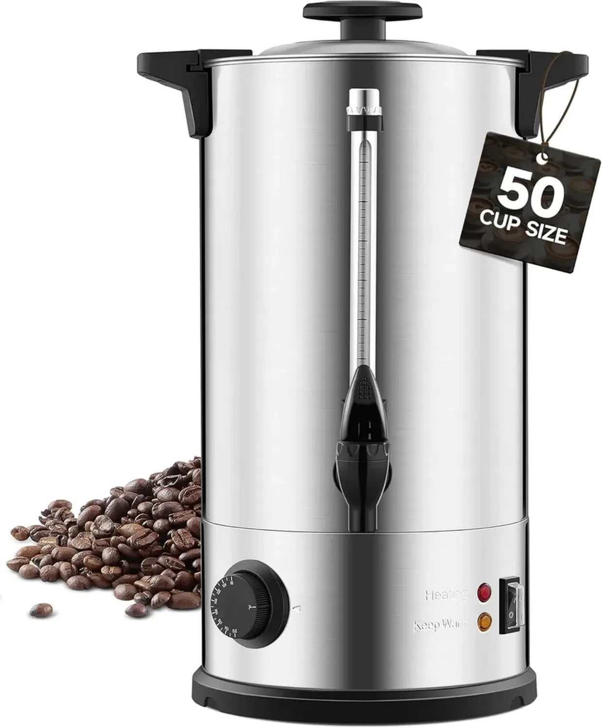 Macchina per caffè commerciale da 50 tazze in acciaio inox, distributore bevande calde per eventi