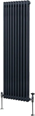 Radiatore Verticale in Acciaio Inox 1800mm x 472mm Antracite per Cucina e Bagno con Kit di Fissaggio