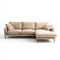 Sectional Sofa Set Fabric Upholstery Modern Design 250 x 90 x 85 cm - Beige