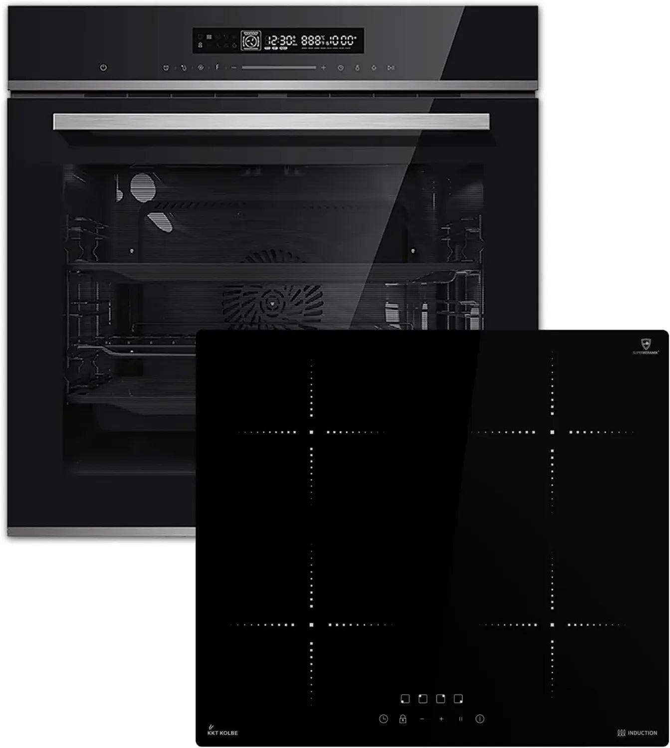Forno da incasso e piano a induzione 60 cm: funzione pizza e grill, autopulizia a catalisi