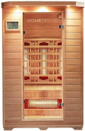 Sauna Infrarossi per 2 Persone con Radiatori a Spettro Completo, Legno di Hemlock