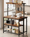 Isola cucina moderna con piano pieghevole e prese USB, tavolo multifunzionale per sala da pranzo e soggiorno, finitura marrone rustico