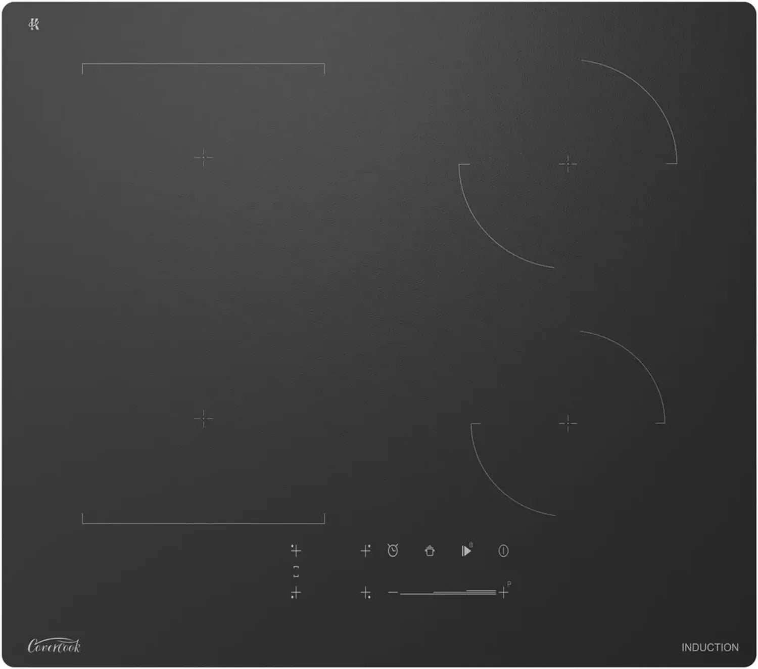 Piano cottura a induzione 60 cm nero, 4 zone, touch control, 7000 W, funzione timer e mantenimento caldo