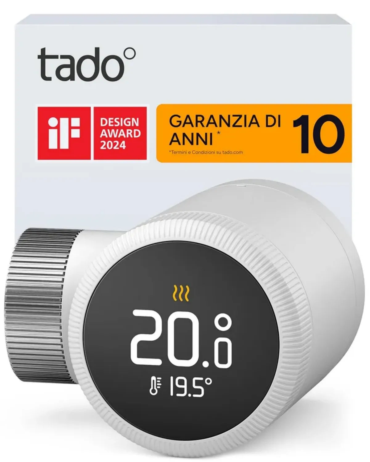 Termostato Intelligente tado° X, Controllo del Riscaldamento tramite App e Smart Speaker, Installazione Facile
