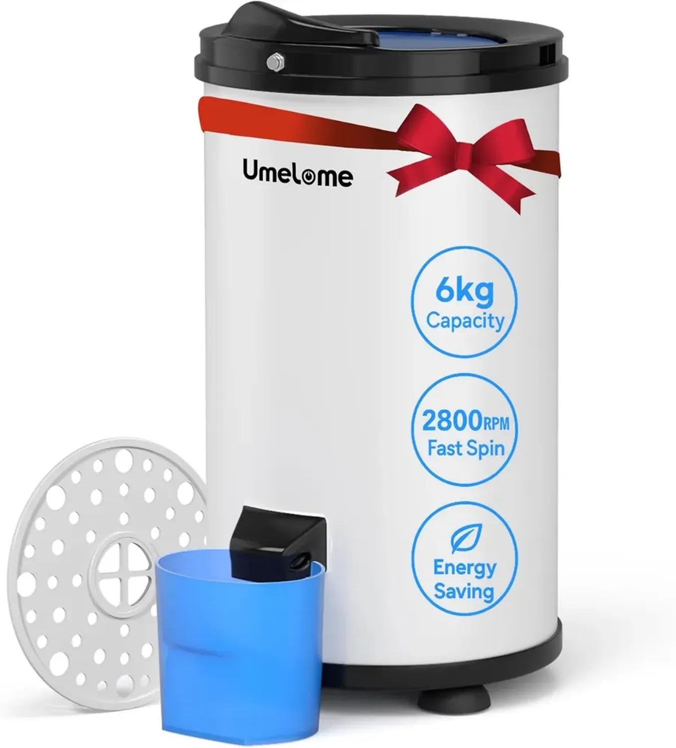 Asciugatrice rotativa da 6 kg con risparmio energetico, 2800 giri/min, Classe A+++