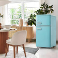 Frigorifero doppia porta 72L con congelatore 21L, 39 dB, LED, design elegante per casa e ufficio, Blu