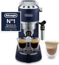 De’Longhi Dedica Style Macchina Espresso Compatibile ESE, Montalatte Manuale, Controllo Digitale, Blu, 15 cm
