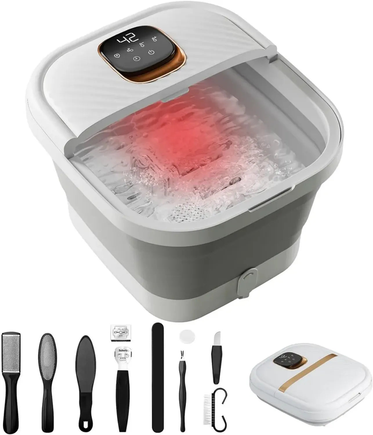 Vasca Idromassaggio Pieghevole con Sterilizzazione UV e Rulli Shiatsu