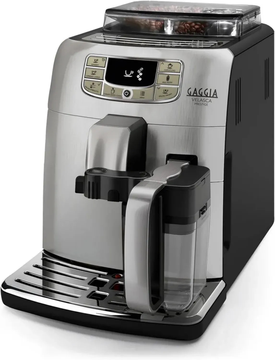Gaggia Velasca Prestige Macchina da Caffè Automatica con Macinatura Integrata, 2 Tazze, Argento, Made in Italy