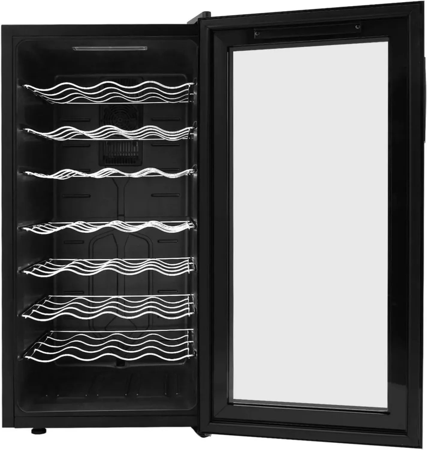 Cantinetta Vino 32 Bottiglie con Display LED e Porta Doppio Vetro, Regolazione 12-18°C, Ripiani Fino a 9kg, Silenziosa 38dB