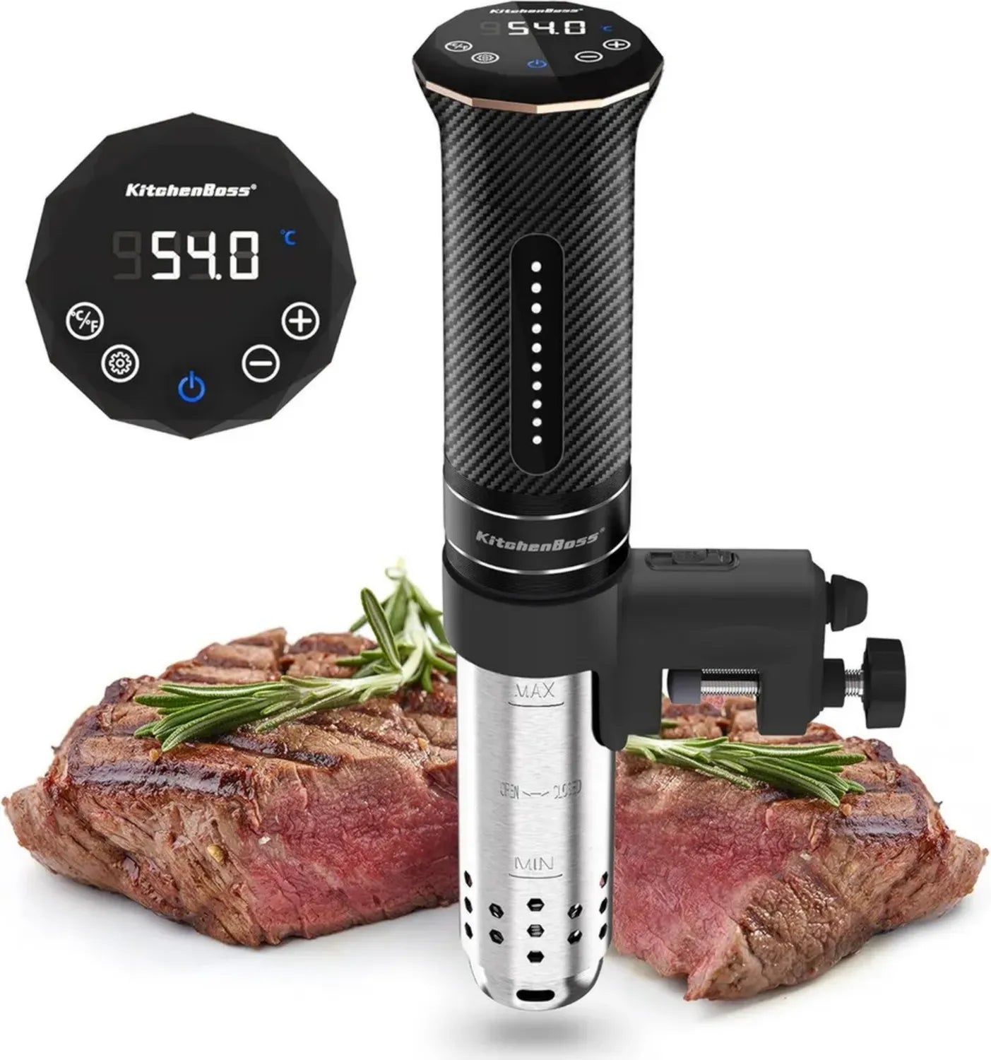 KitchenBoss Cuocitore Sous Vide G300T da 1100W, Termocircolatore Impermeabile IPX7 con 20 Ricette e Funzione Prenotazione