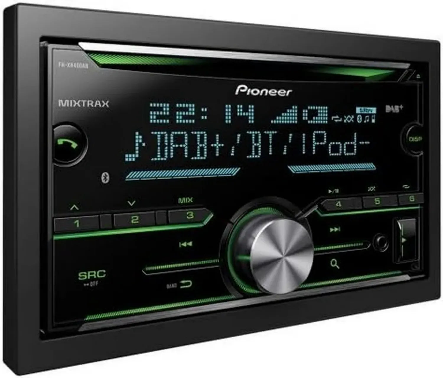 Autoradio Pioneer FH-X840DAB con Bluetooth e DAB, Nero