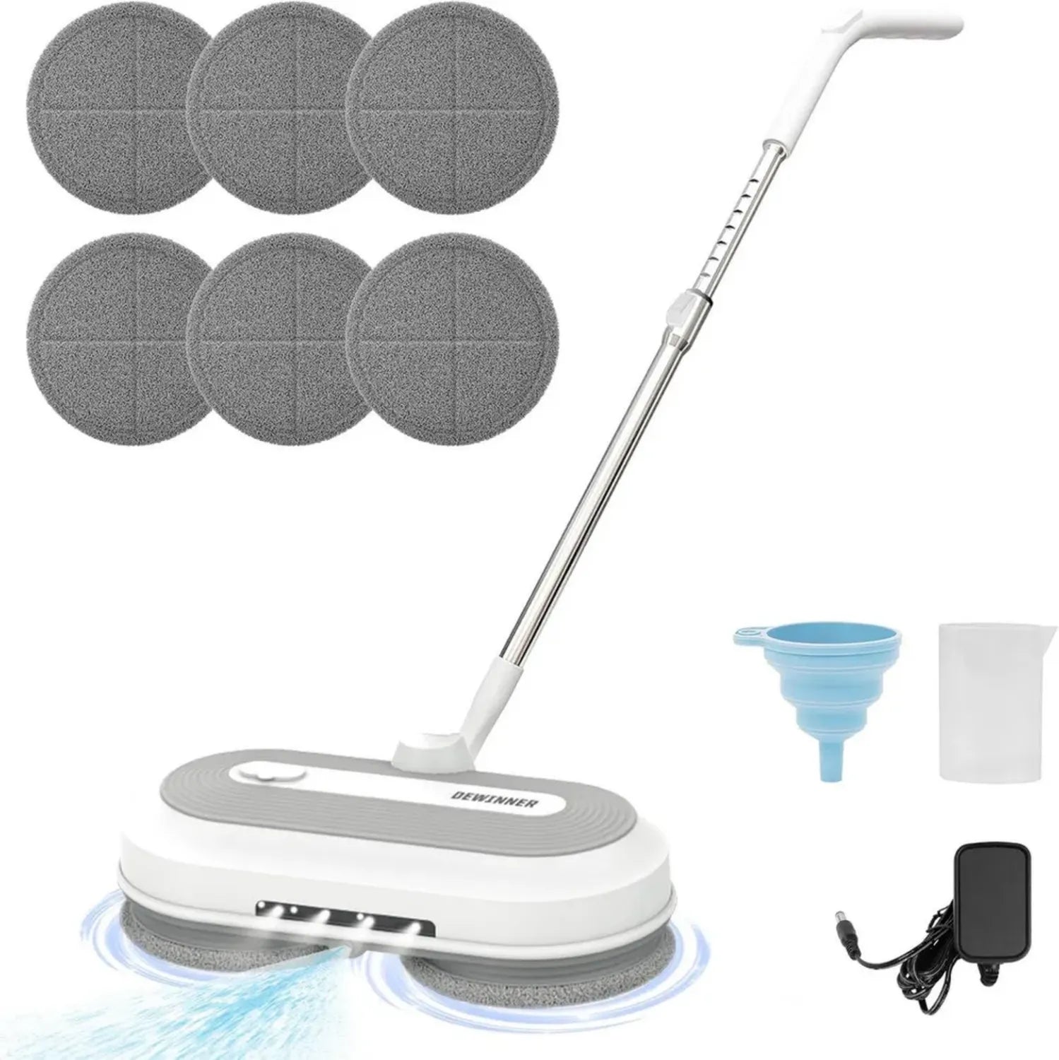 Mocio Elettrico Senza Fili con Faro LED e Serbatoio da 300ML - DEWINNER