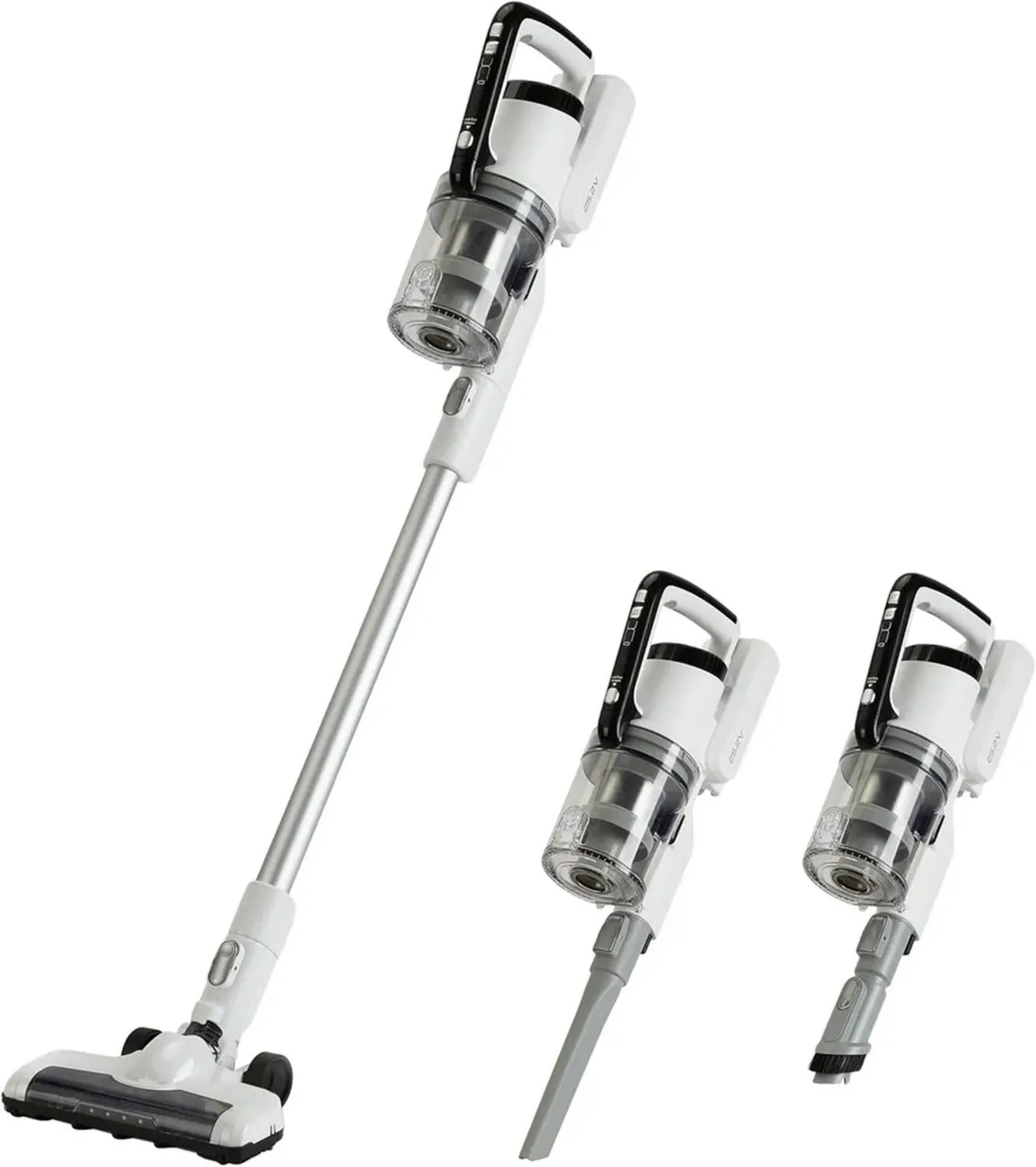 Scopa Elettrica Senza Fili 2 in 1 con Motore Potente, Filtro HEPA e Batteria Ricaricabile, Capacità 0.7L, Bianco e Nero