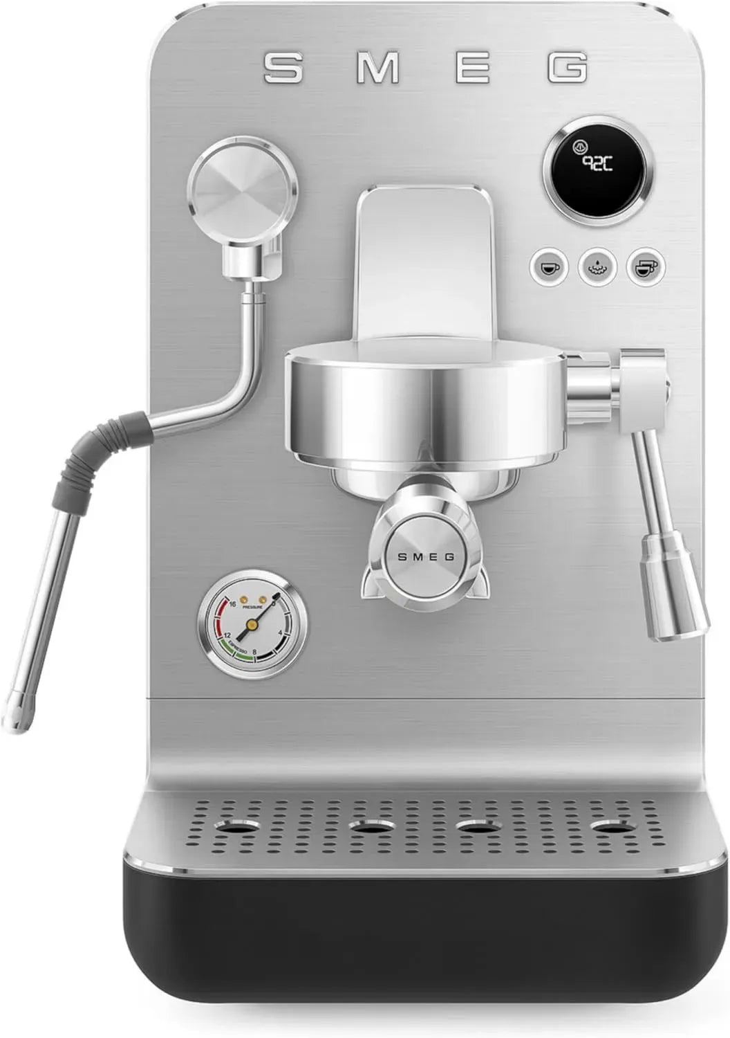 Smeg Macchina per Caffè Espresso Manuale, Triplo Sistema Termoblocco, Vapore Professionale, Serbatoio 1,7L, Nero Opaco