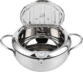 Friggitrice in acciaio inox 304 con termometro, ideale per patatine e pollo, scolapiolio incluso