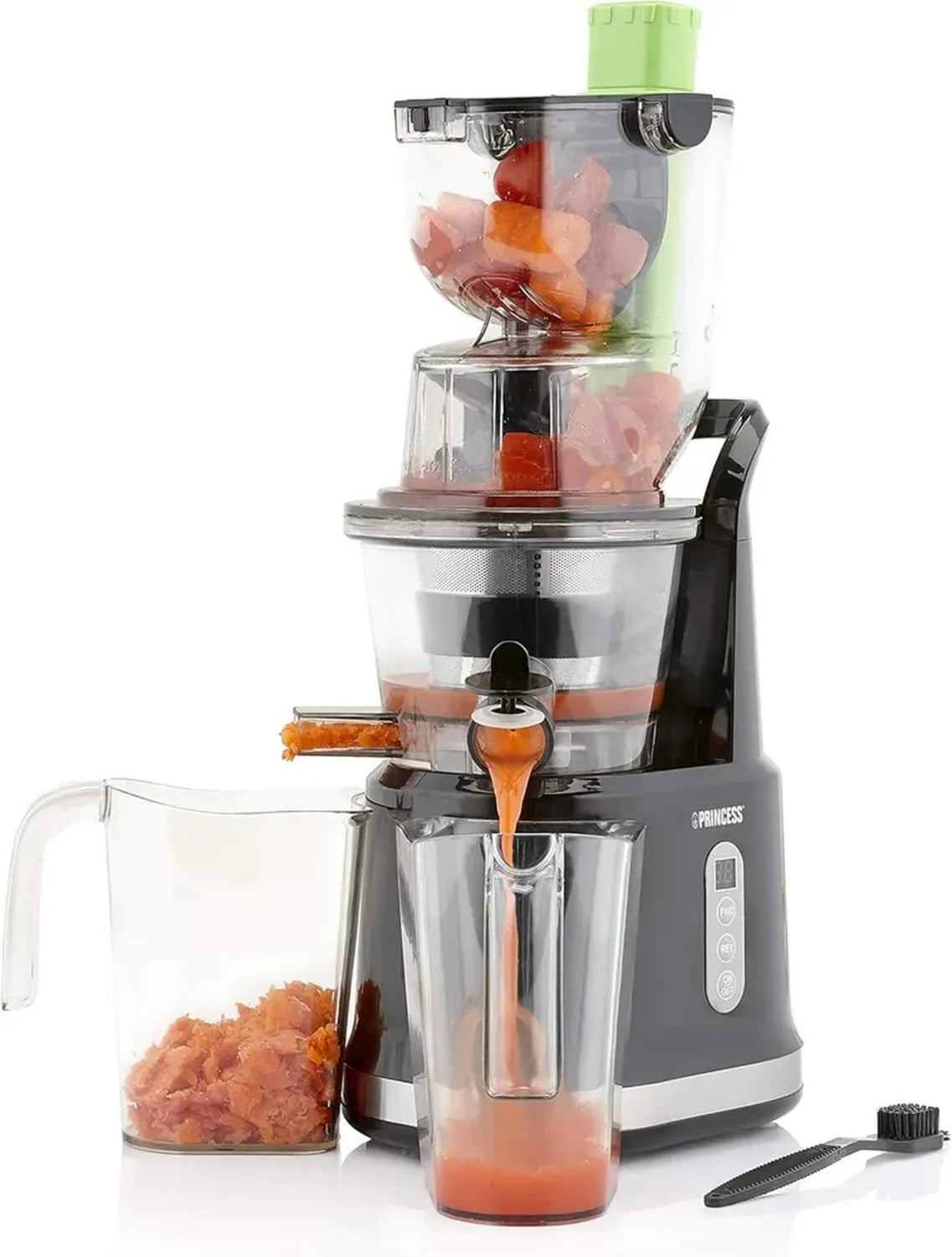 Estrattore di Succo a Freddo Princess, 200W, 900 ml, Argento e Nero
