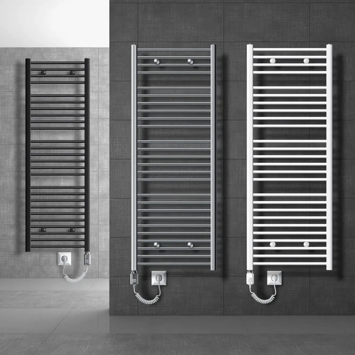 Scaldasalviette Elettrico 900W in Acciaio Cromato per Bagno, Design Moderno, 500x1200 mm