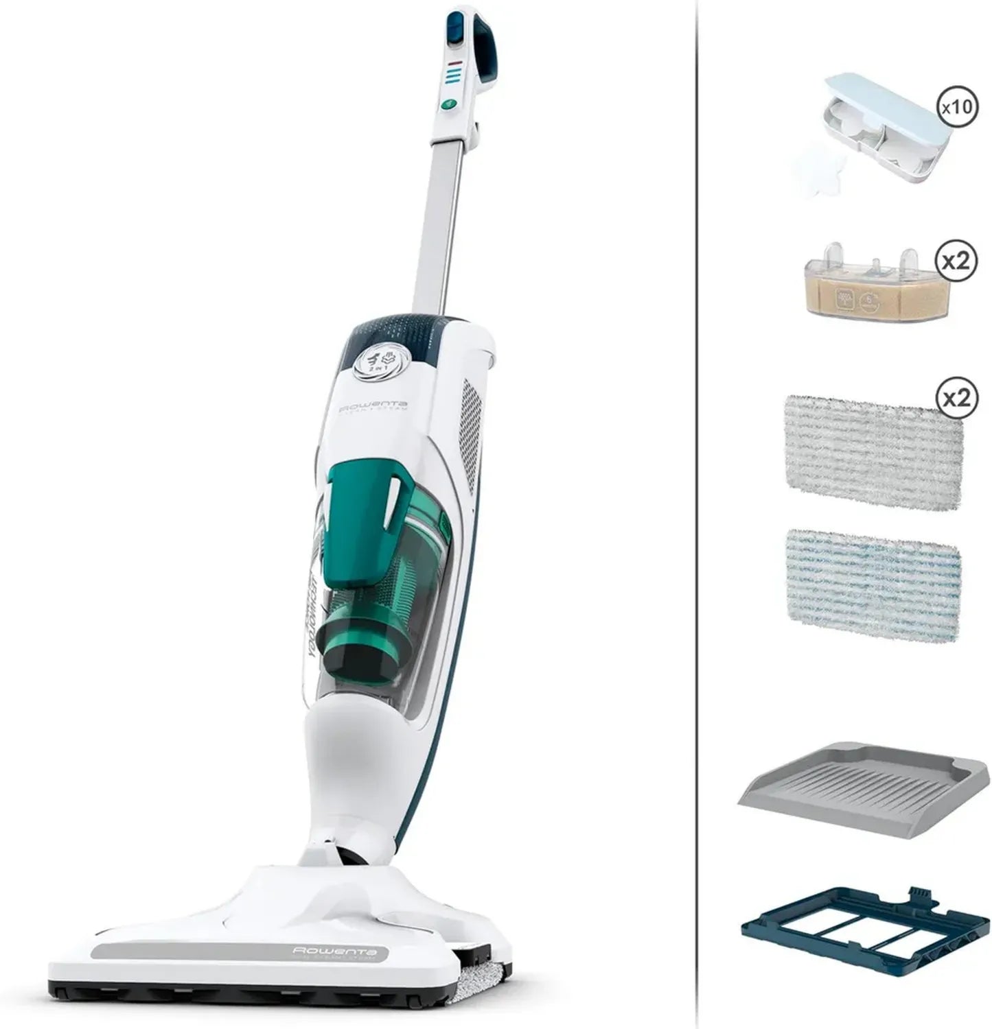 Rowenta RY7757 Pulitore a Vapore Multifunzione per Superfici, Aspira e Igienizza, Serbatoio Rimovibile
