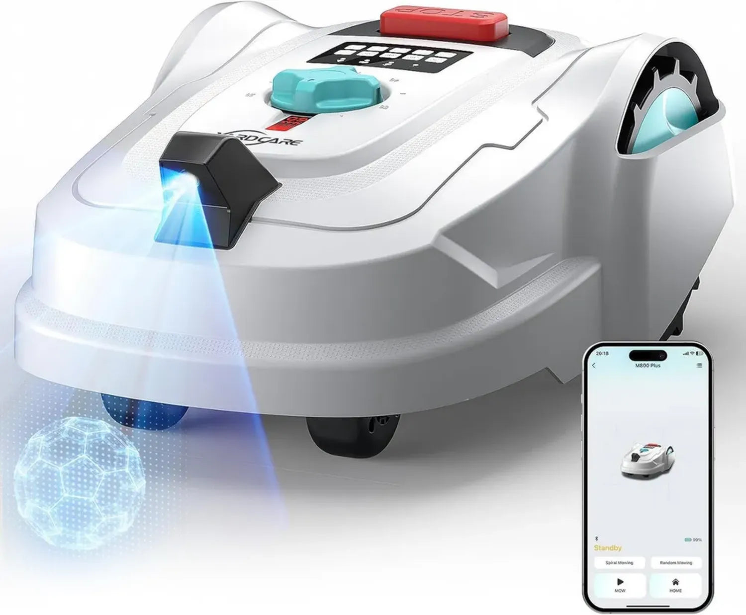 Robot Rasaerba YARDCARE M800Plus GPS, Visione 3D, Taglio a U