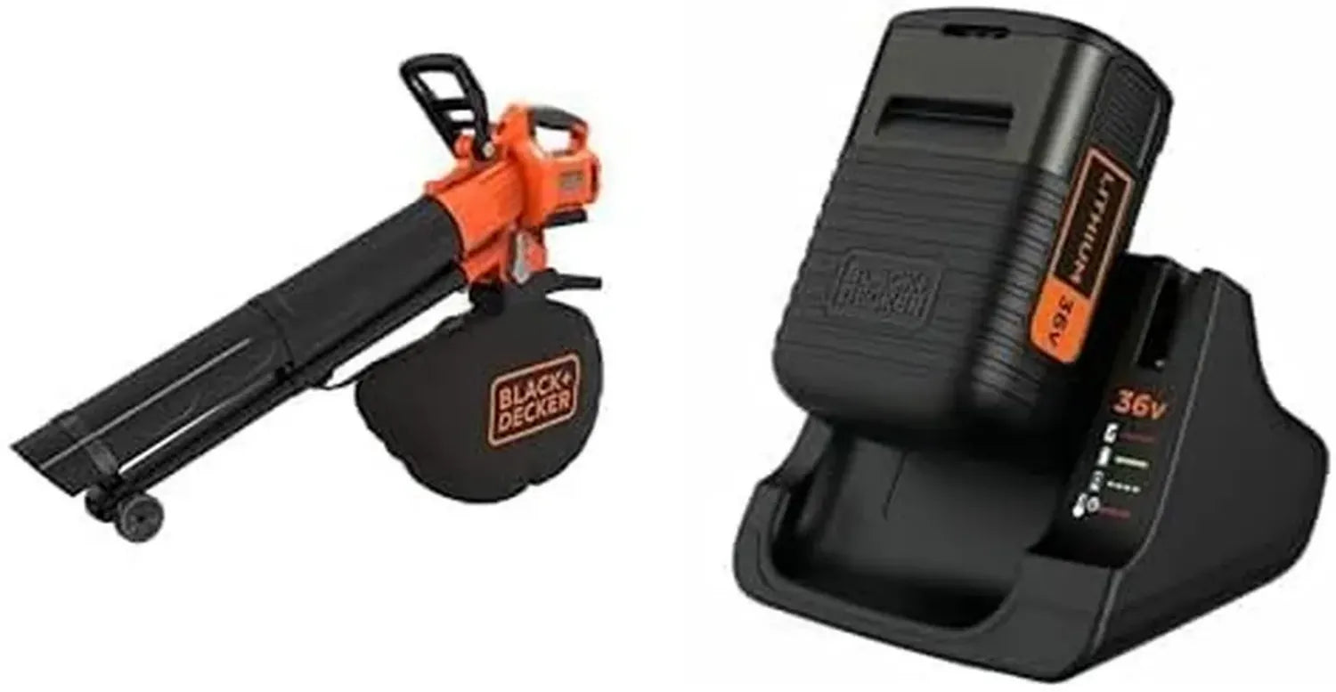 Soffiatore e Aspiratore a Batteria 36V con Motore Brushless e Kit Compatibile BLACK+DECKER
