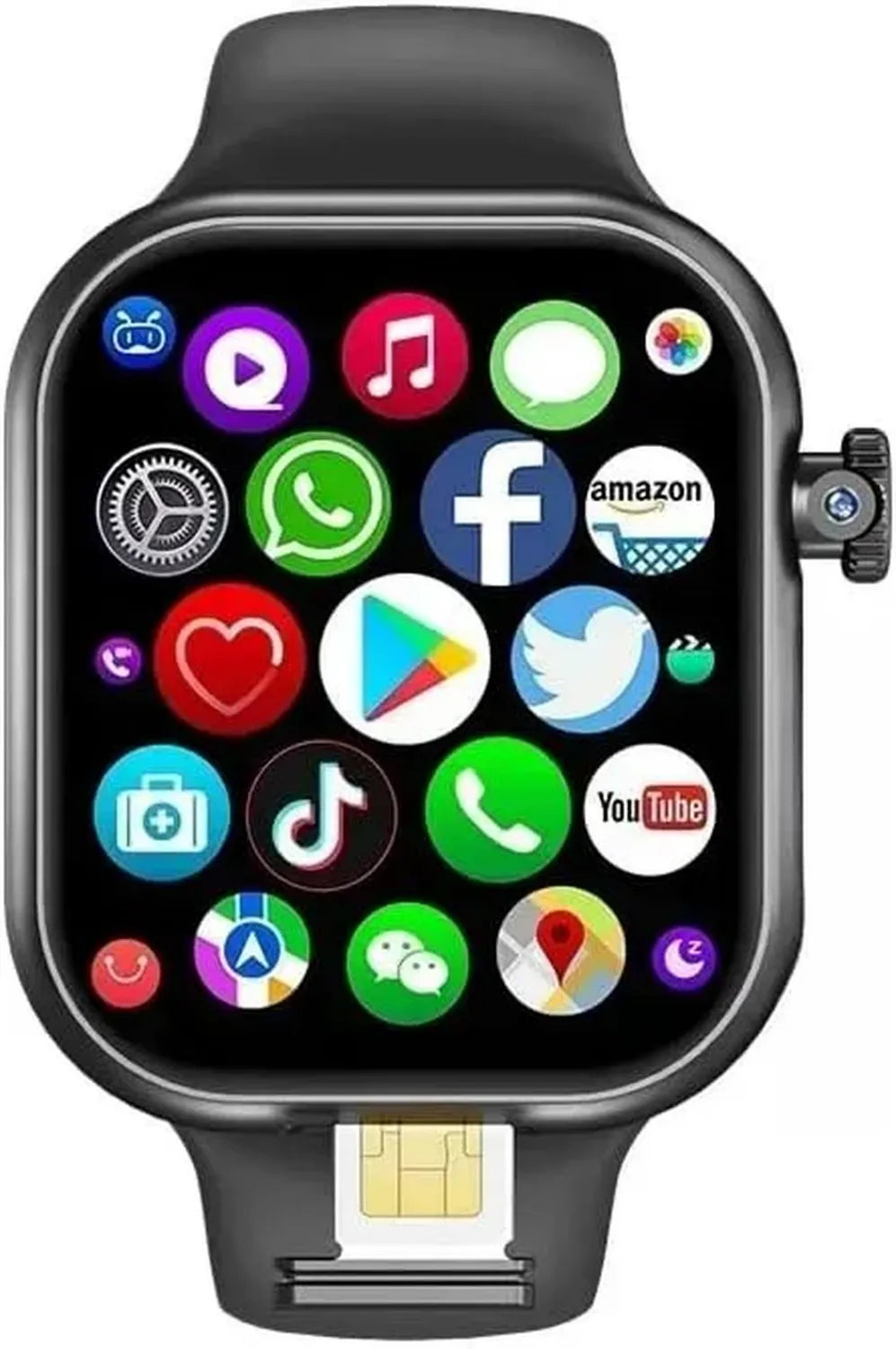 Orologio Smart 5G Android CD20 con Schermo AMOLED 2,29'' e Fotocamera Ruotabile a 180°, Supporto SIM, WiFi, GPS e Videochiamate (Nero, 8GB 128GB)