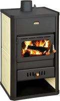 Stufa a legna Prity S1 W10 10 kW con acquatoio per riscaldamento centralizzato
